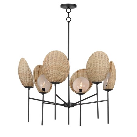 Maxim Lighting Maldives 6-Light Chandelier, Black 12606NABK